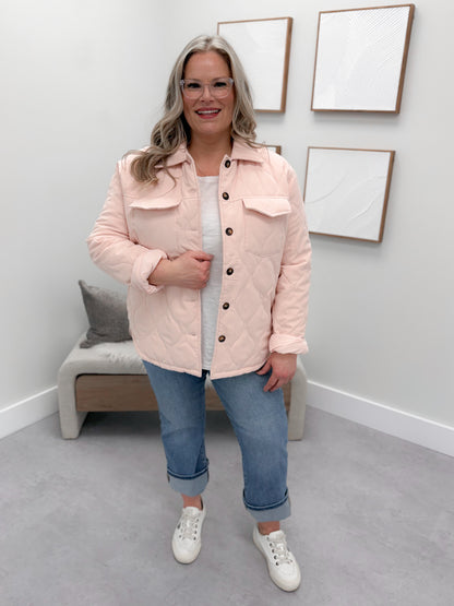 Sophia Quilted Jacket in Blush