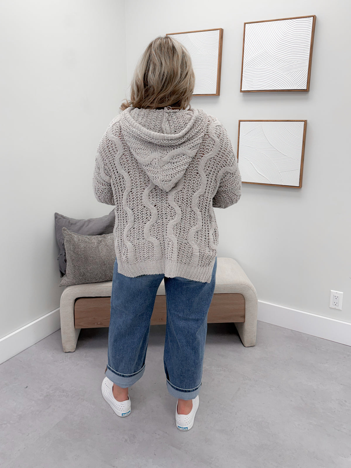 Jace Hooded Sweater in Grey MIst