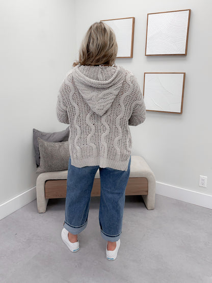 Jace Hooded Sweater in Grey MIst