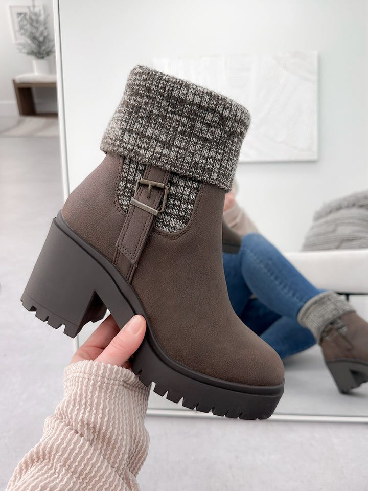 Rhoda Sock Bootie in Brown