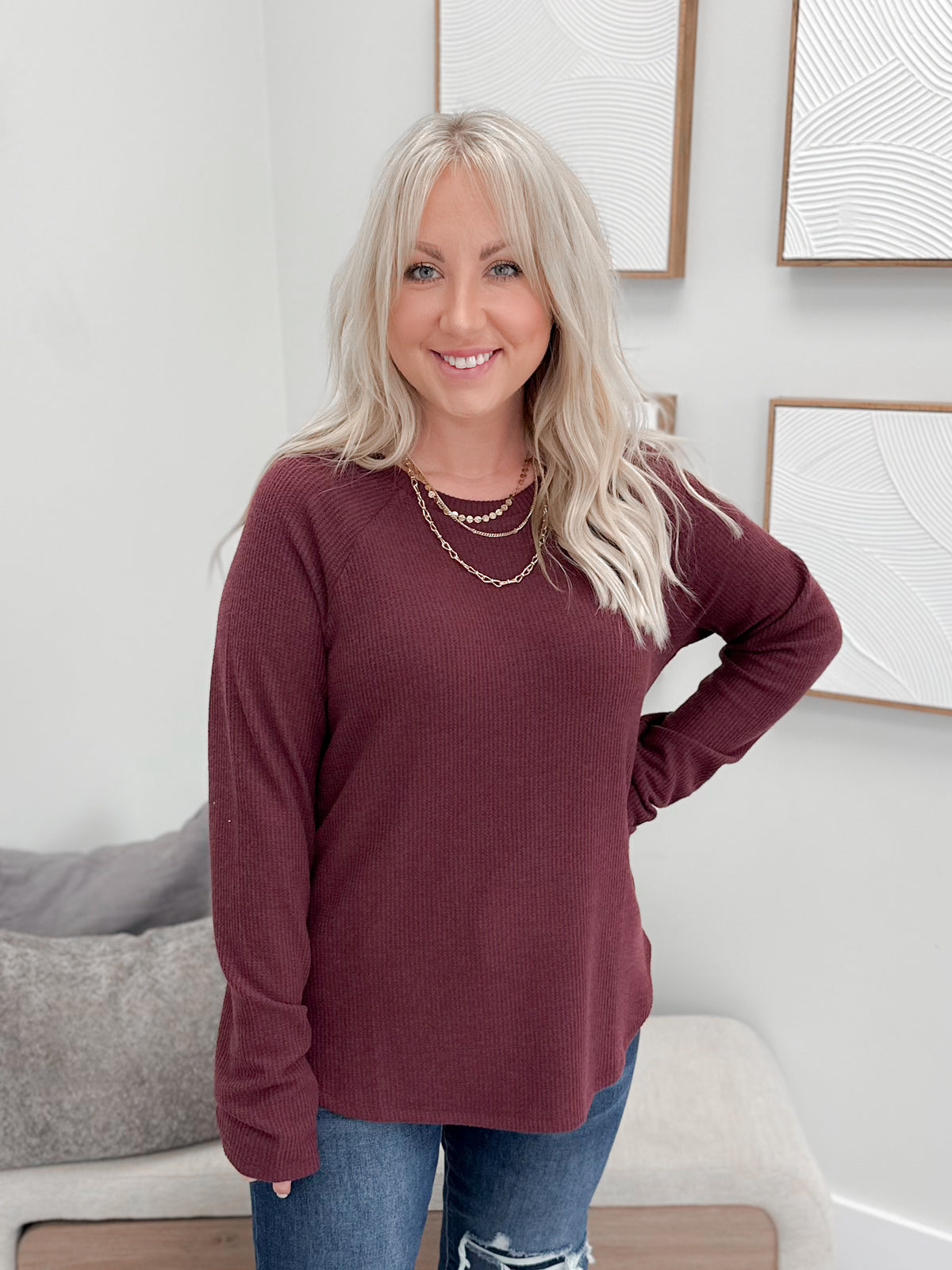 Kalan Long Sleeve in Black Cherry