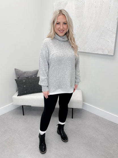 Raegan Turtle Neck Sweater in Grey