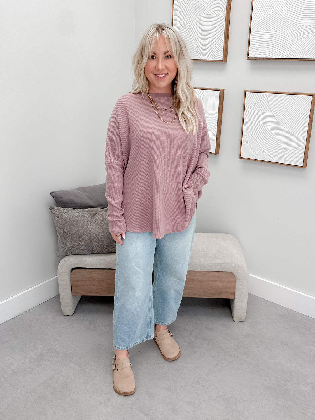 Latte Blues Solid Thermal in Winter Tulip by Free People