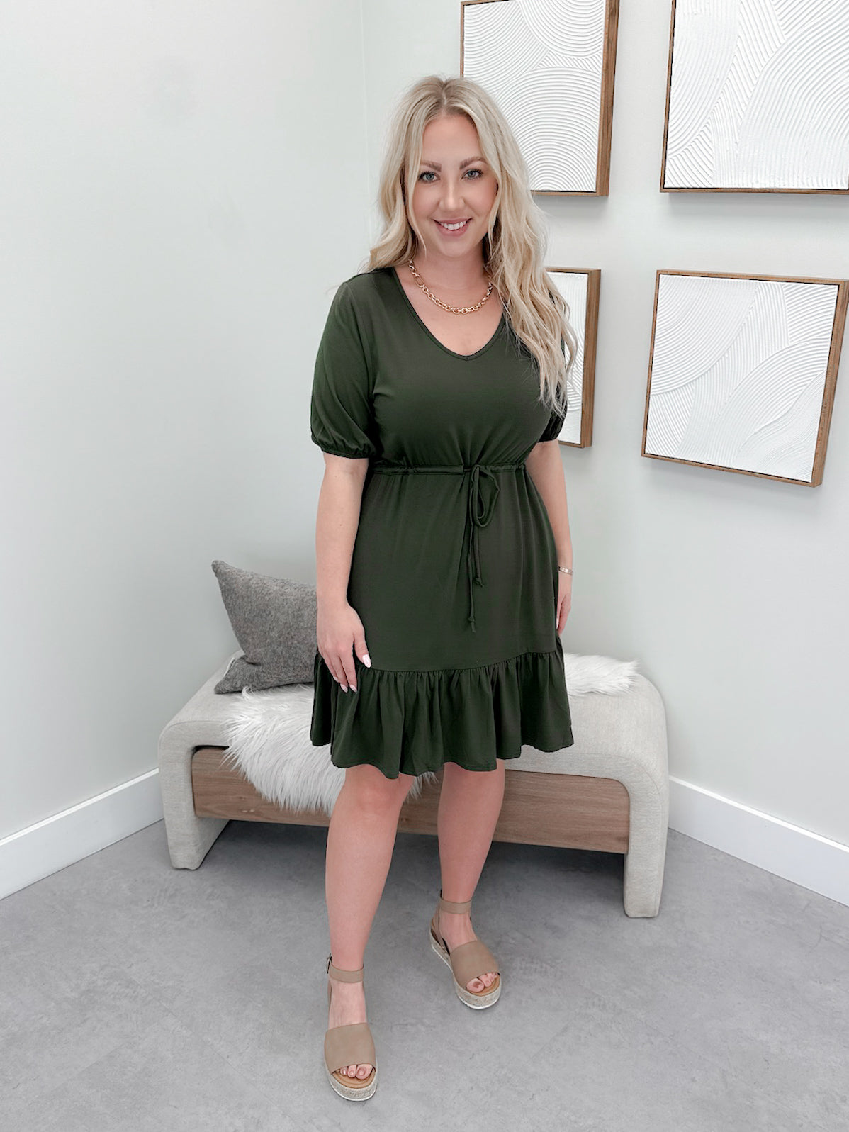 Zion Dress in Olive