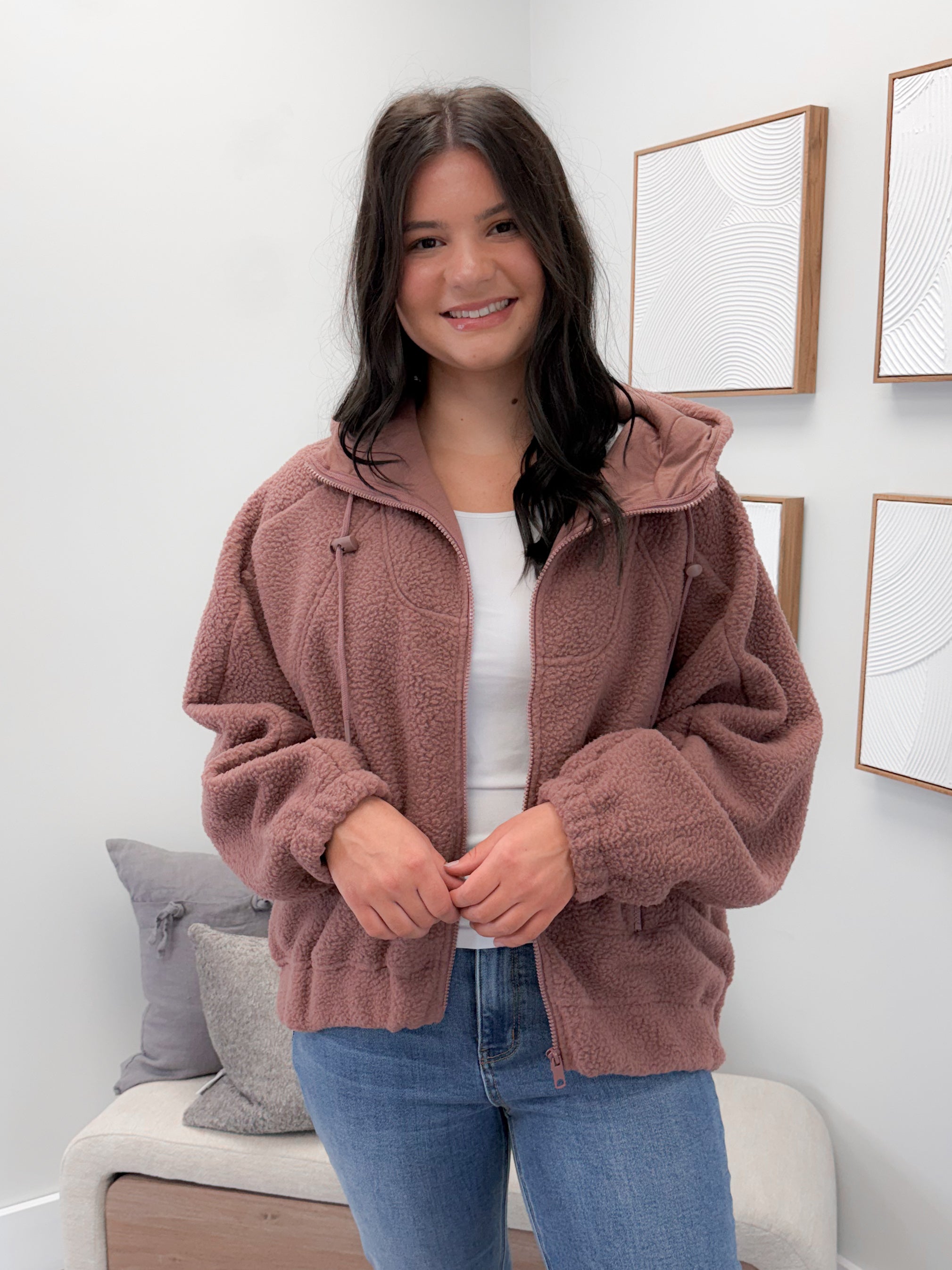 Alpine Fleece Jacket in Rose Taupe