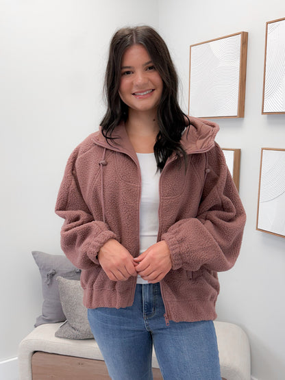 Alpine Fleece Jacket in Rose Taupe