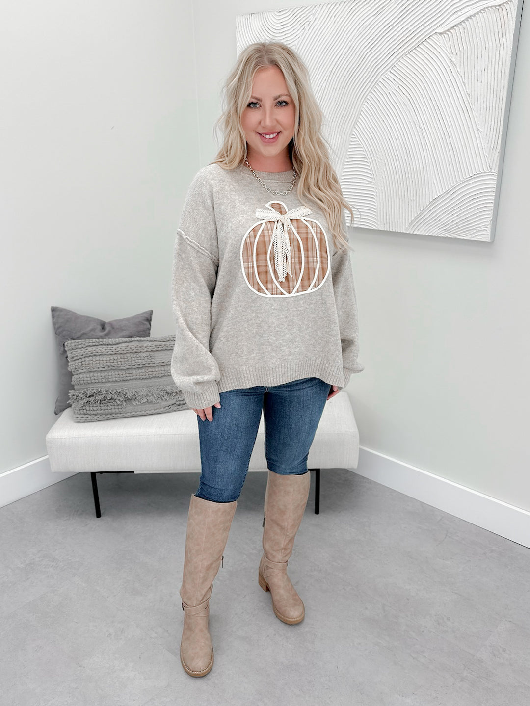 Fairytale Pumpkin Sweater in Greige