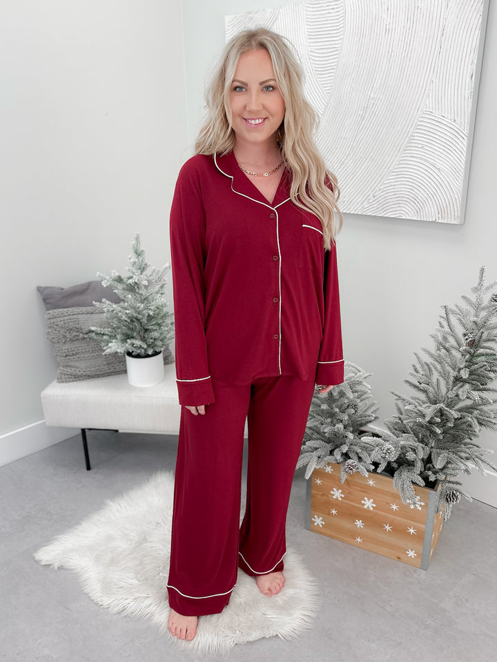 Slumber PJ Set in Burgundy