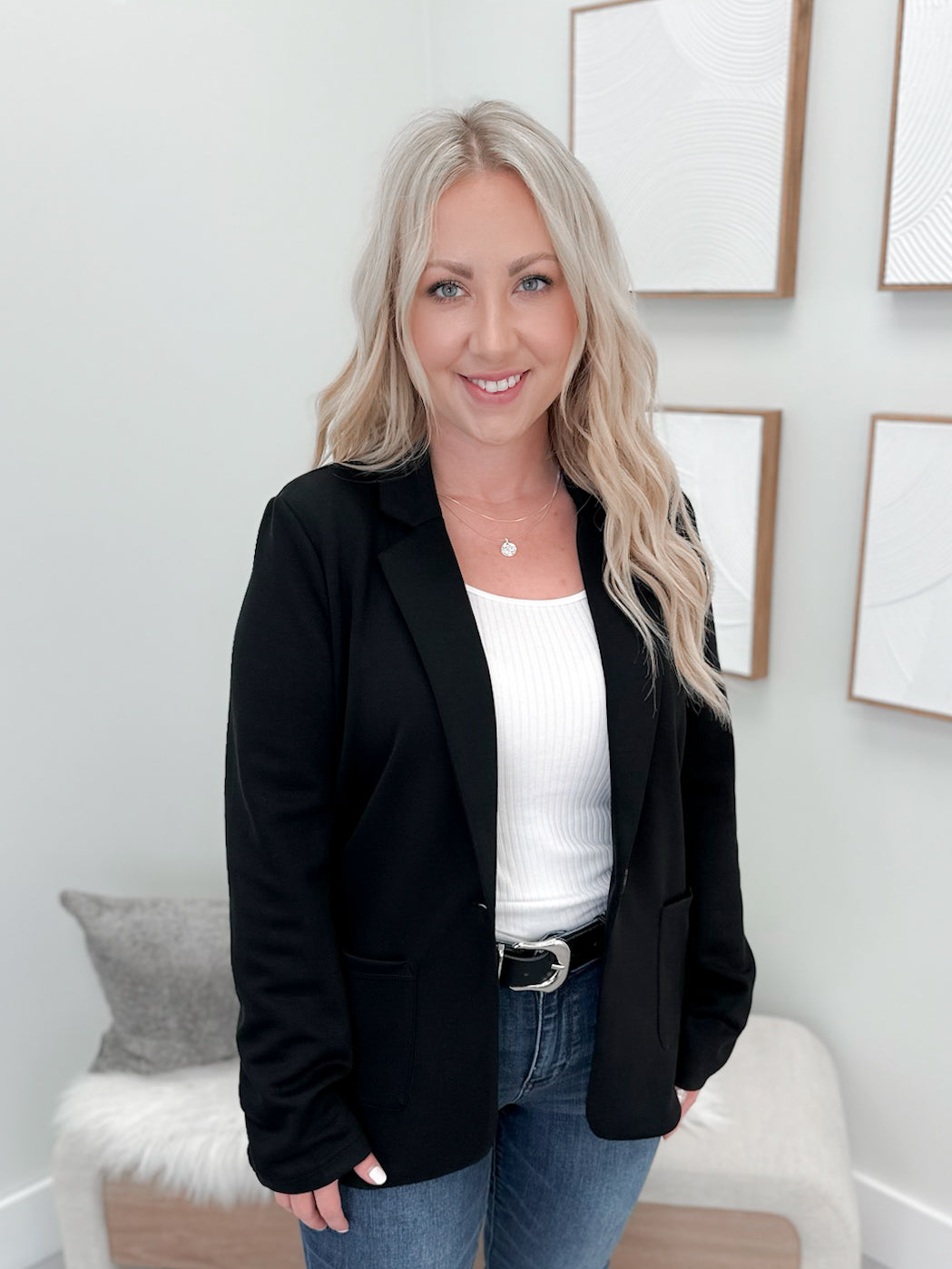 Ebony Blazer in Black