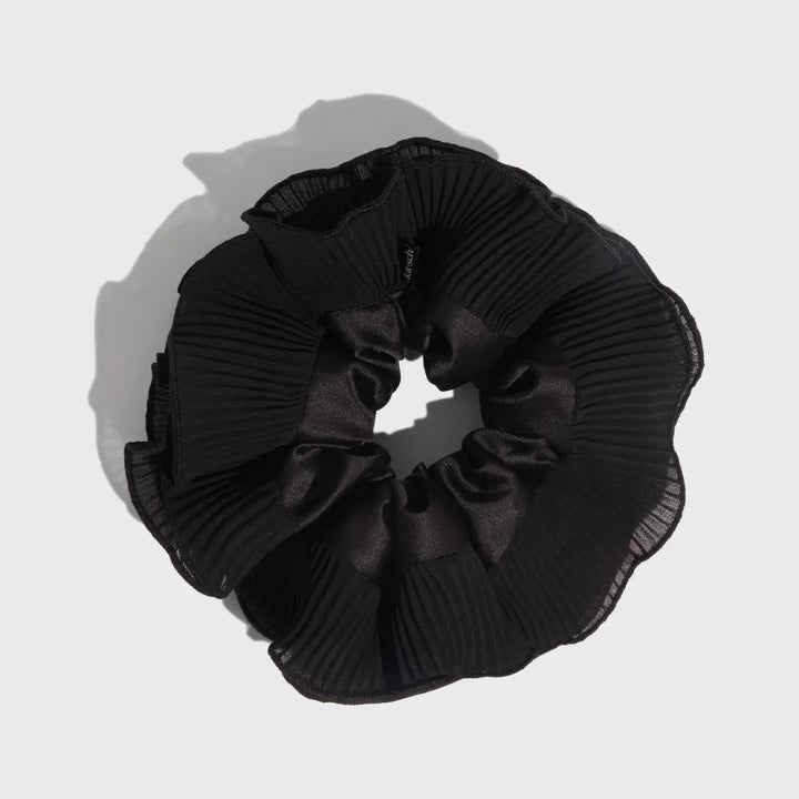 Pleated Scrunchie in Halloween Black