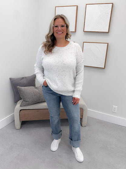 Britton Speckled Sweater in Ivory