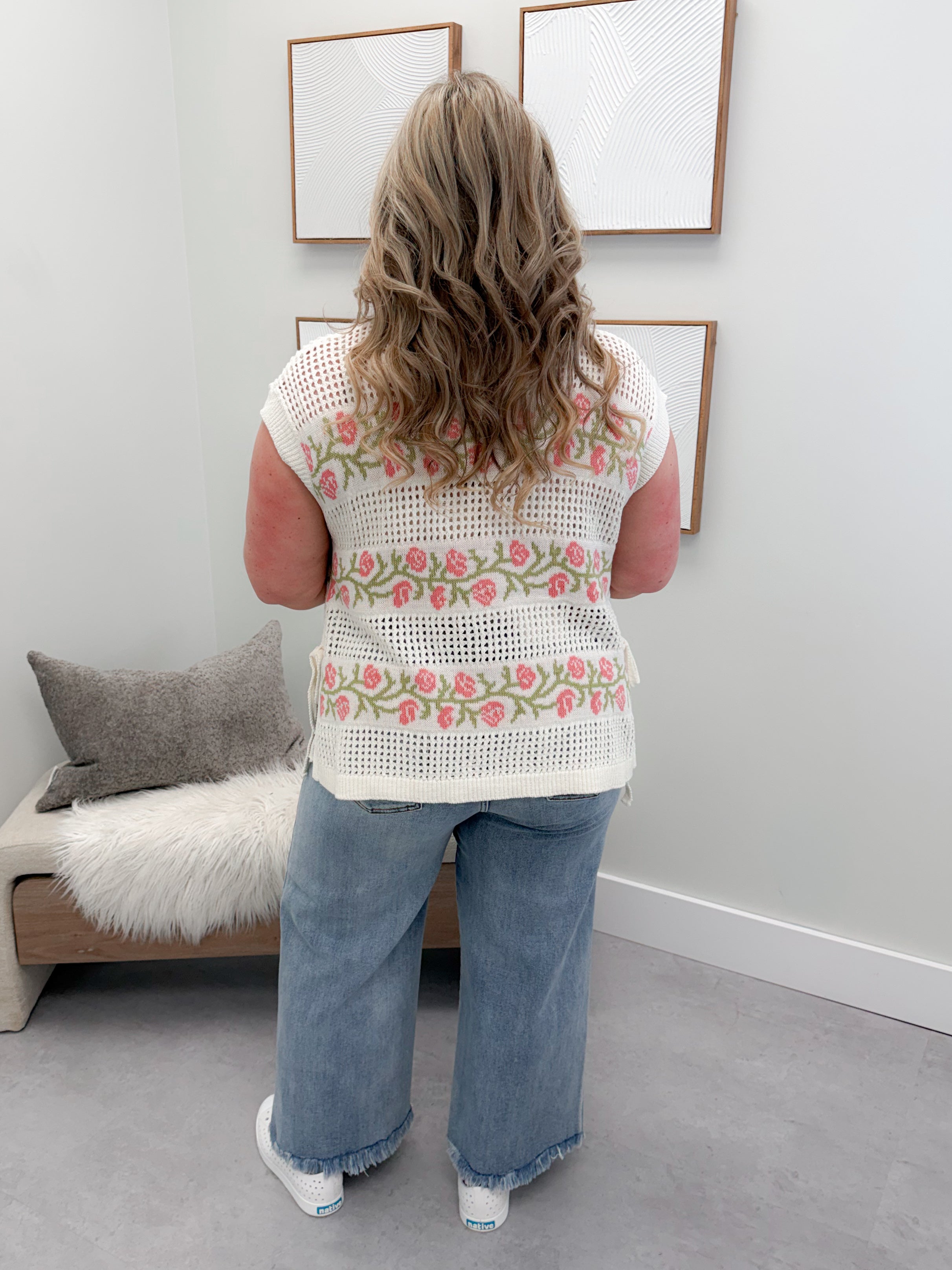 Flourish Sweater in Ivory Rose