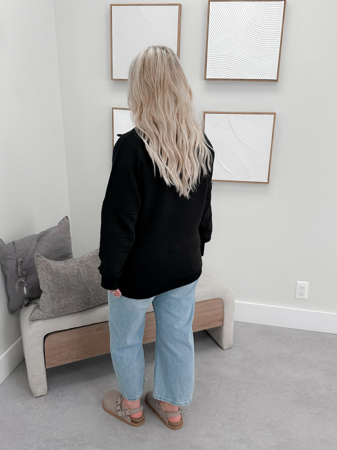 Tatum Quarter Zip in Black
