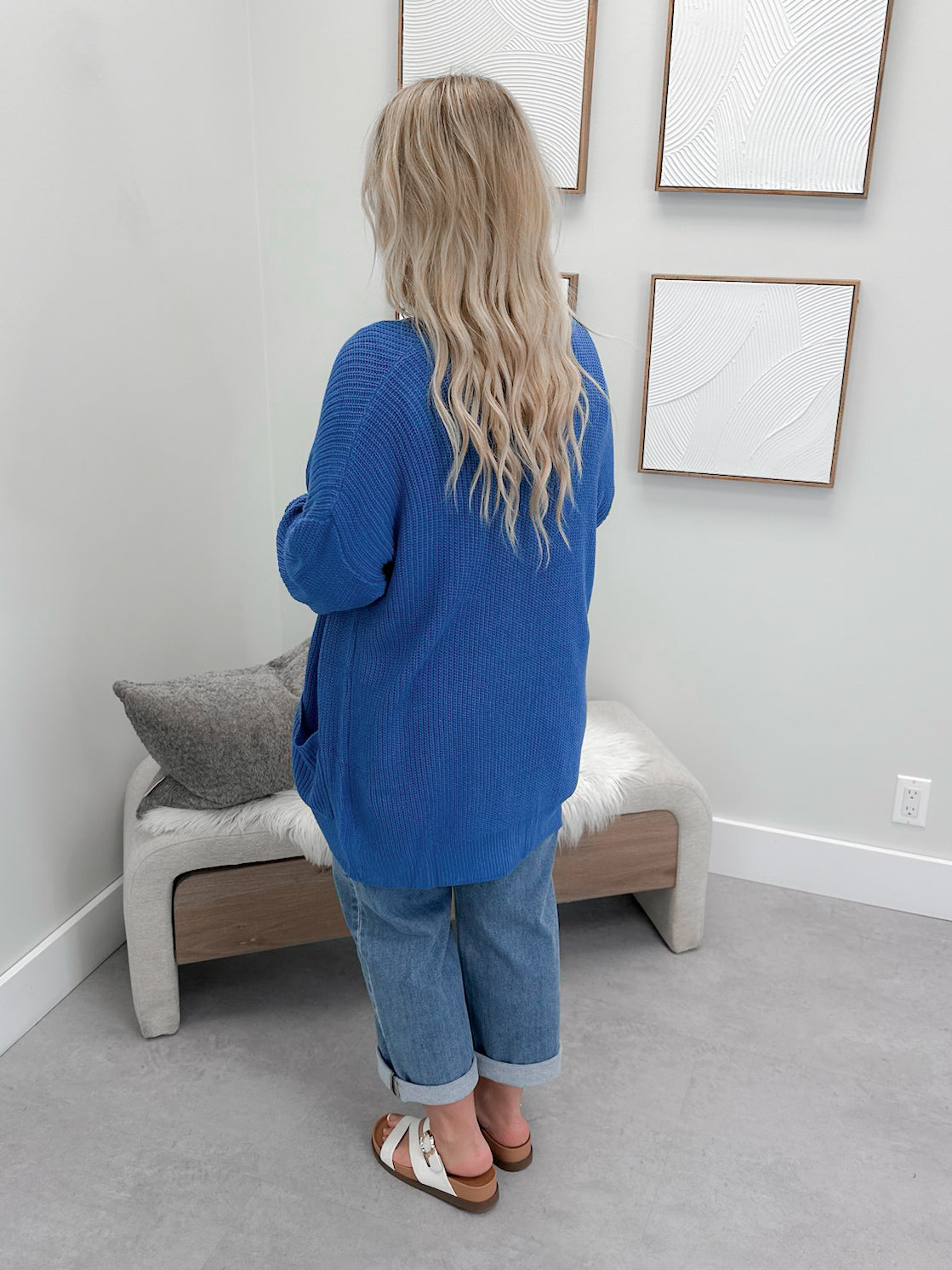 Nash Slouchy Cardigan in Blue