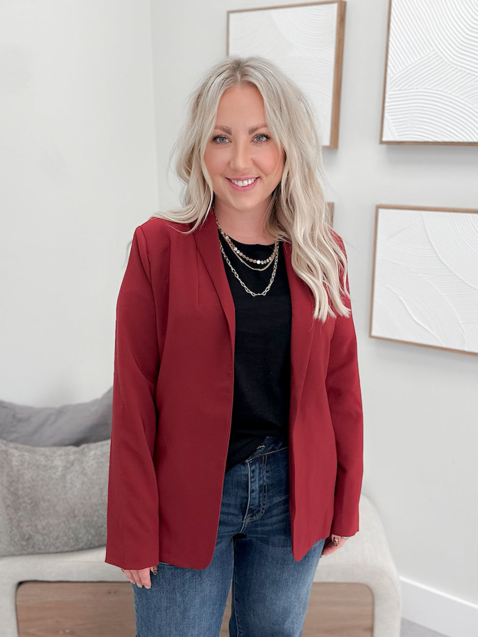 Ayden Blazer in Burgundy