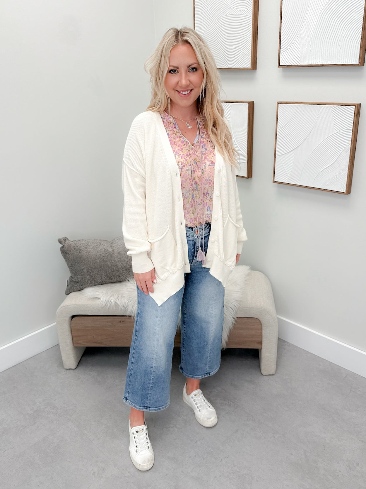 Cybil Cardigan in Vanilla