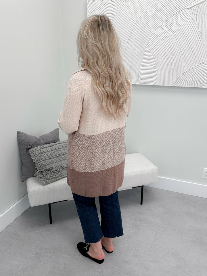 Colins Colour Block Cardigan in Natural