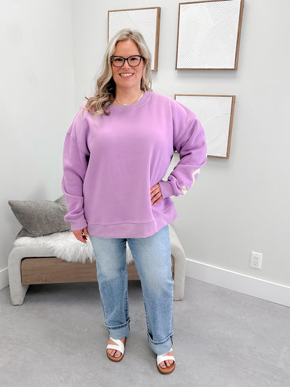 Love Yourself Pullover in Lavender (Curvy Only)