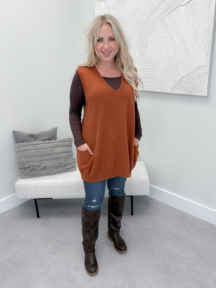 Selma Tunic Vest in Rust