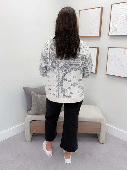 Valor Paisley Cardigan in Cream