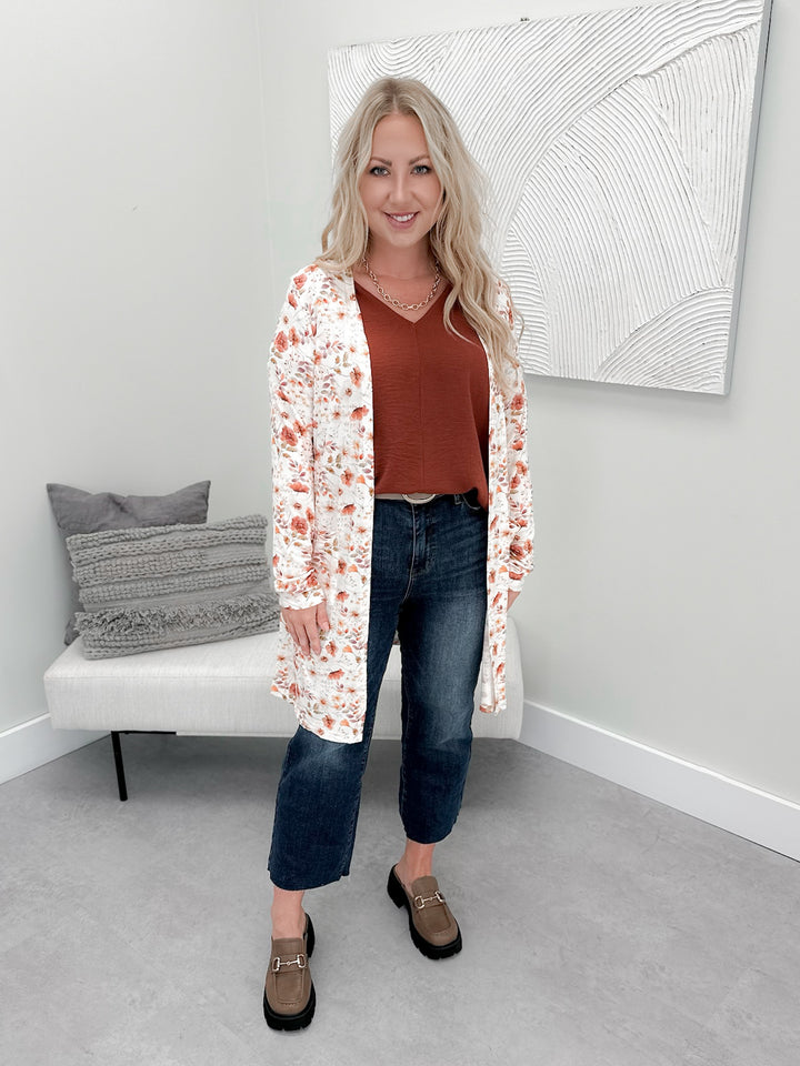Classic Cardigan in Harvest Charm Floral
