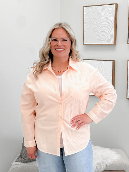 Baylie Button Up in Tangerine
