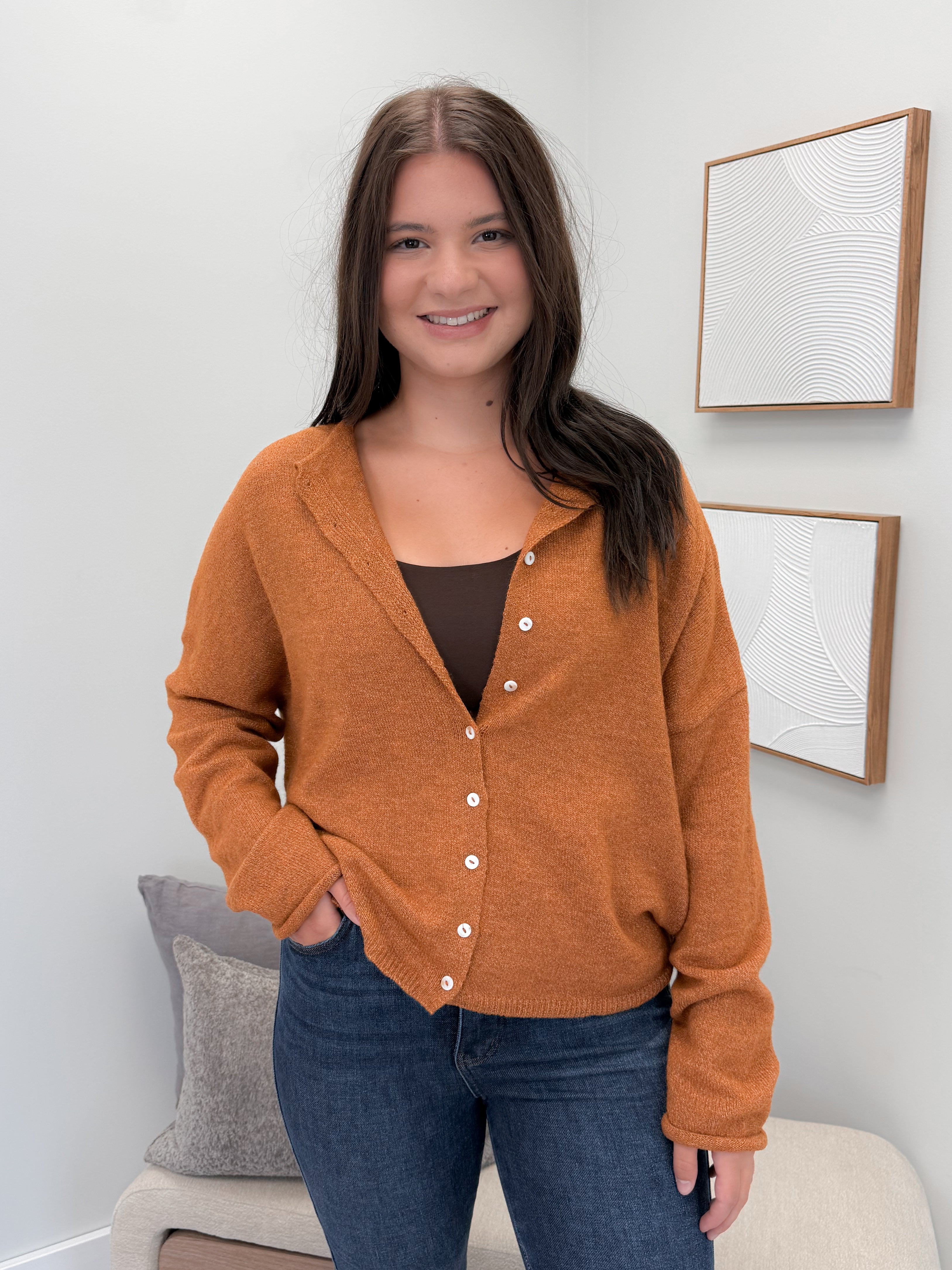 Ember Cardigan in Rust