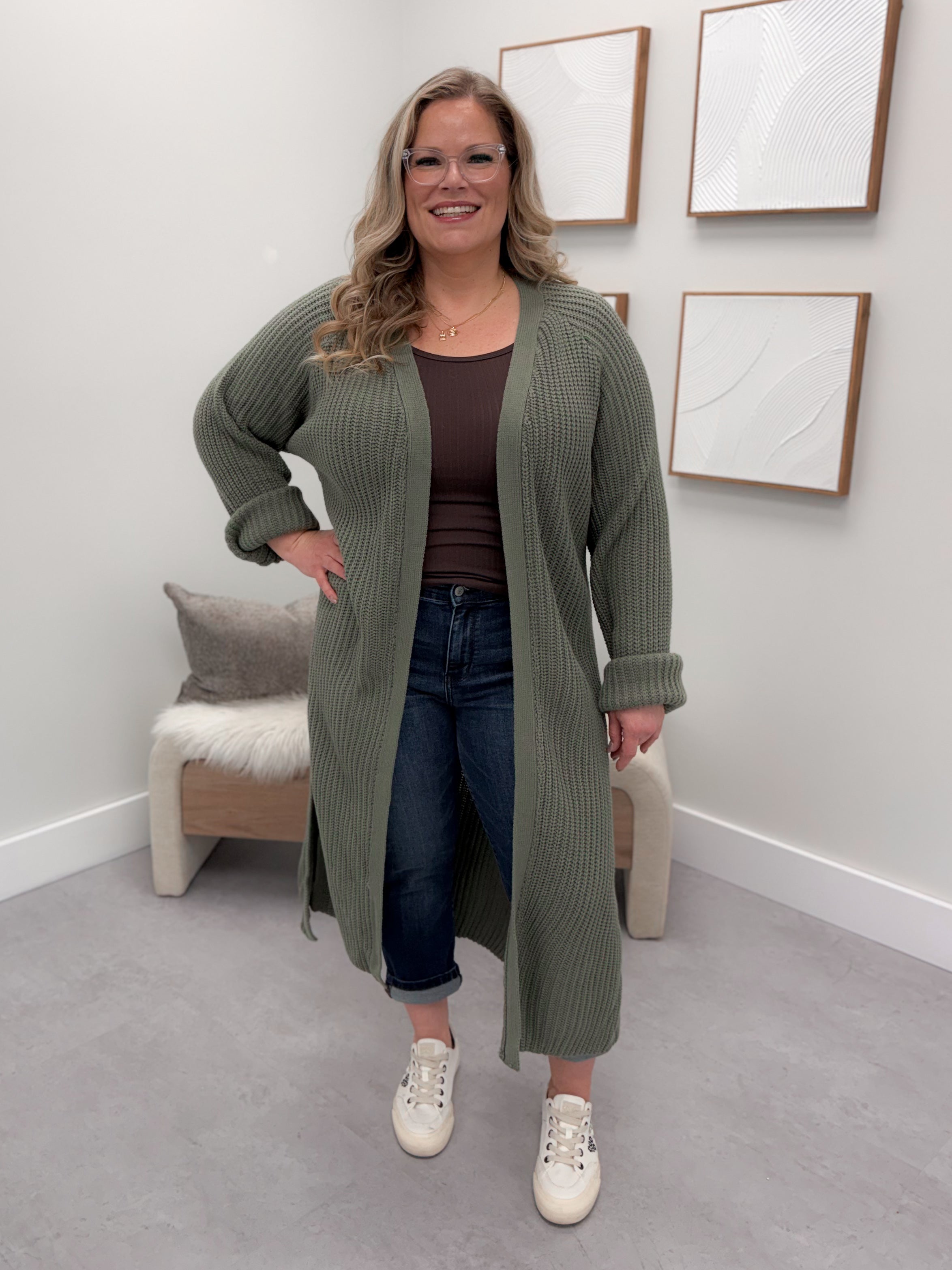 Callie Cardigan in Olive by Pol