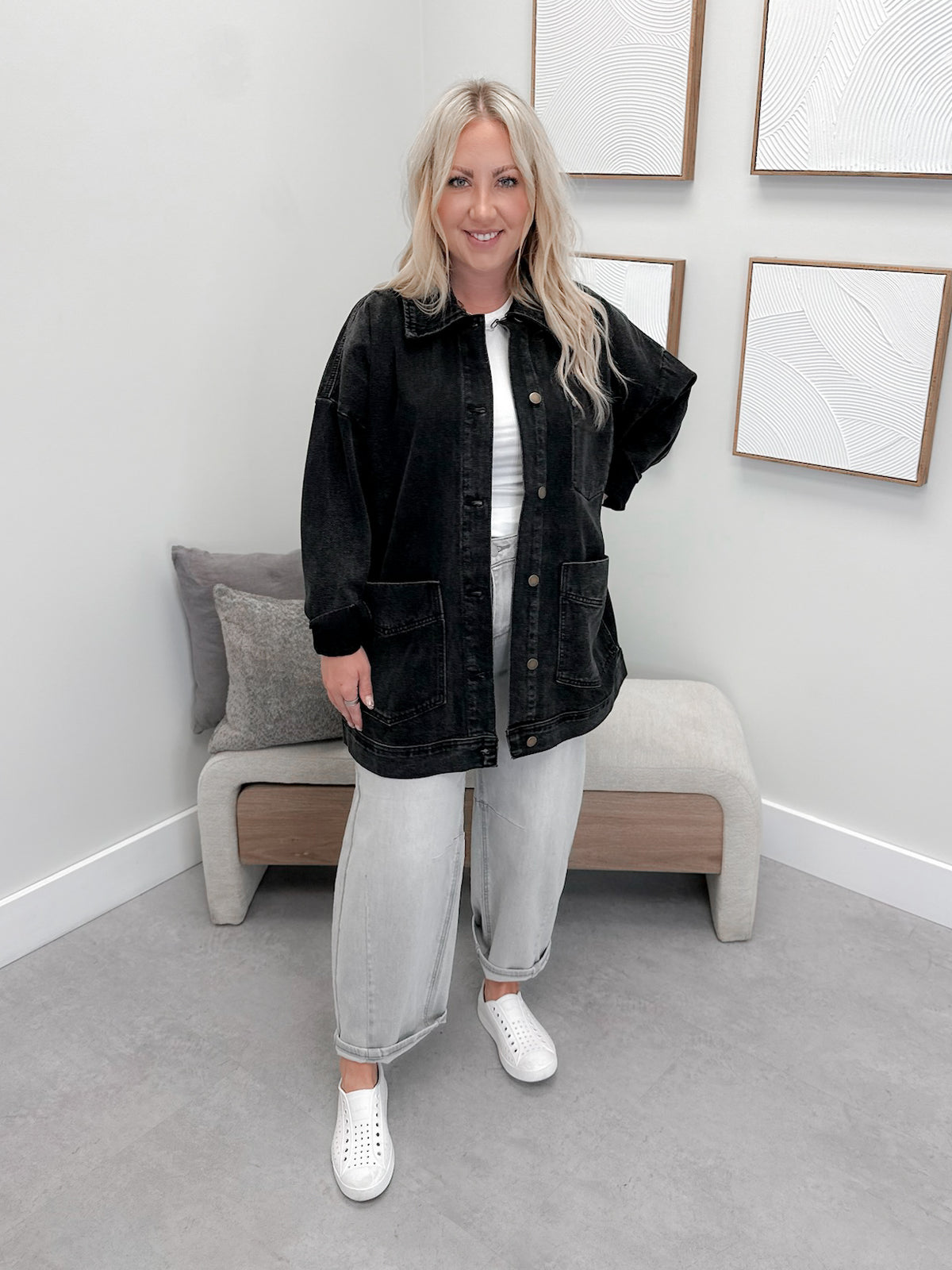 Sinead Jean Jacket in Washed Black