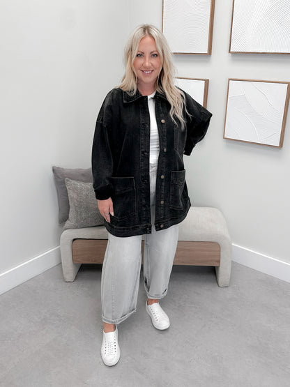Sinead Jean Jacket in Washed Black