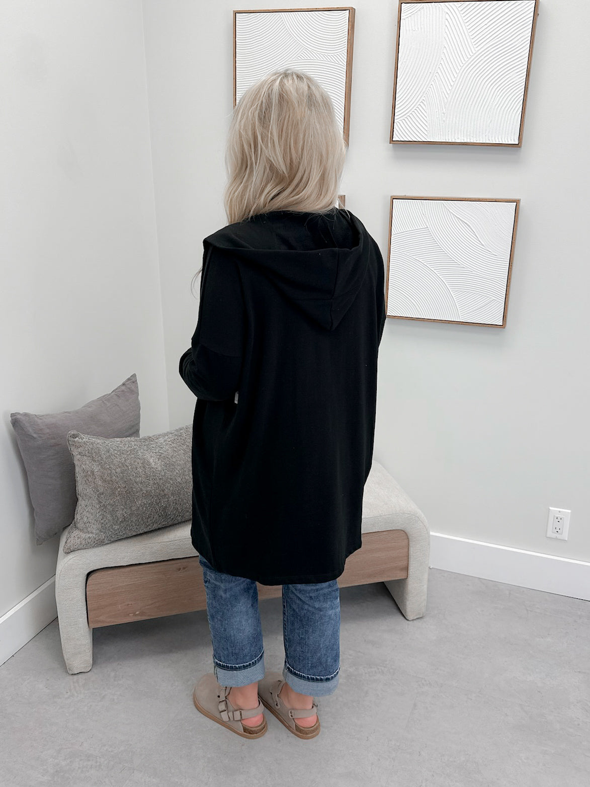 726 Hooded Cardigan in Black by Twenty Nine the Label