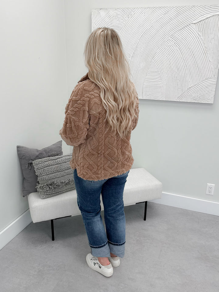 Teddy 1/2 Zip Pullover in Mocha