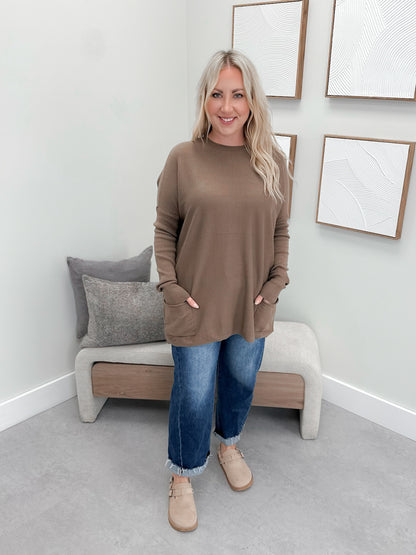 229 Pocket Sweater in Cocoa by Twenty Nine The Label