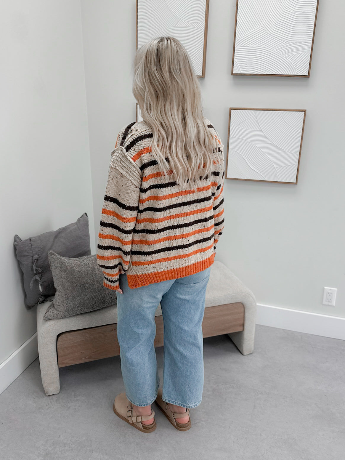 Harriet Sweater in Orange Stripe