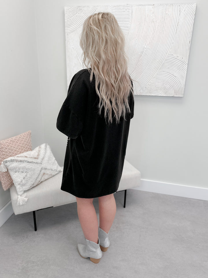 Gemma Star Dress in Washed Black