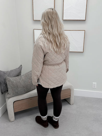 Addie Quilted Jacket in Khaki