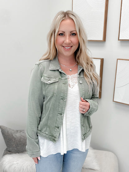 Soft Denim Jacket in Fern