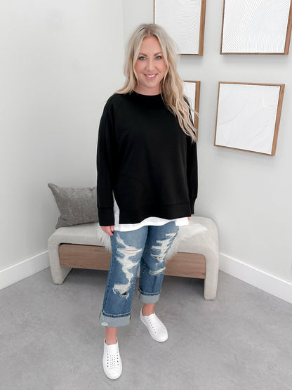 Willow Scuba Pullover in Black