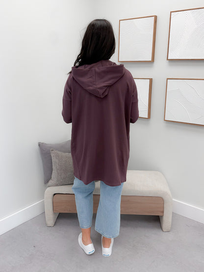 726 Hooded Cardigan in Plum by Twenty Nine the Label
