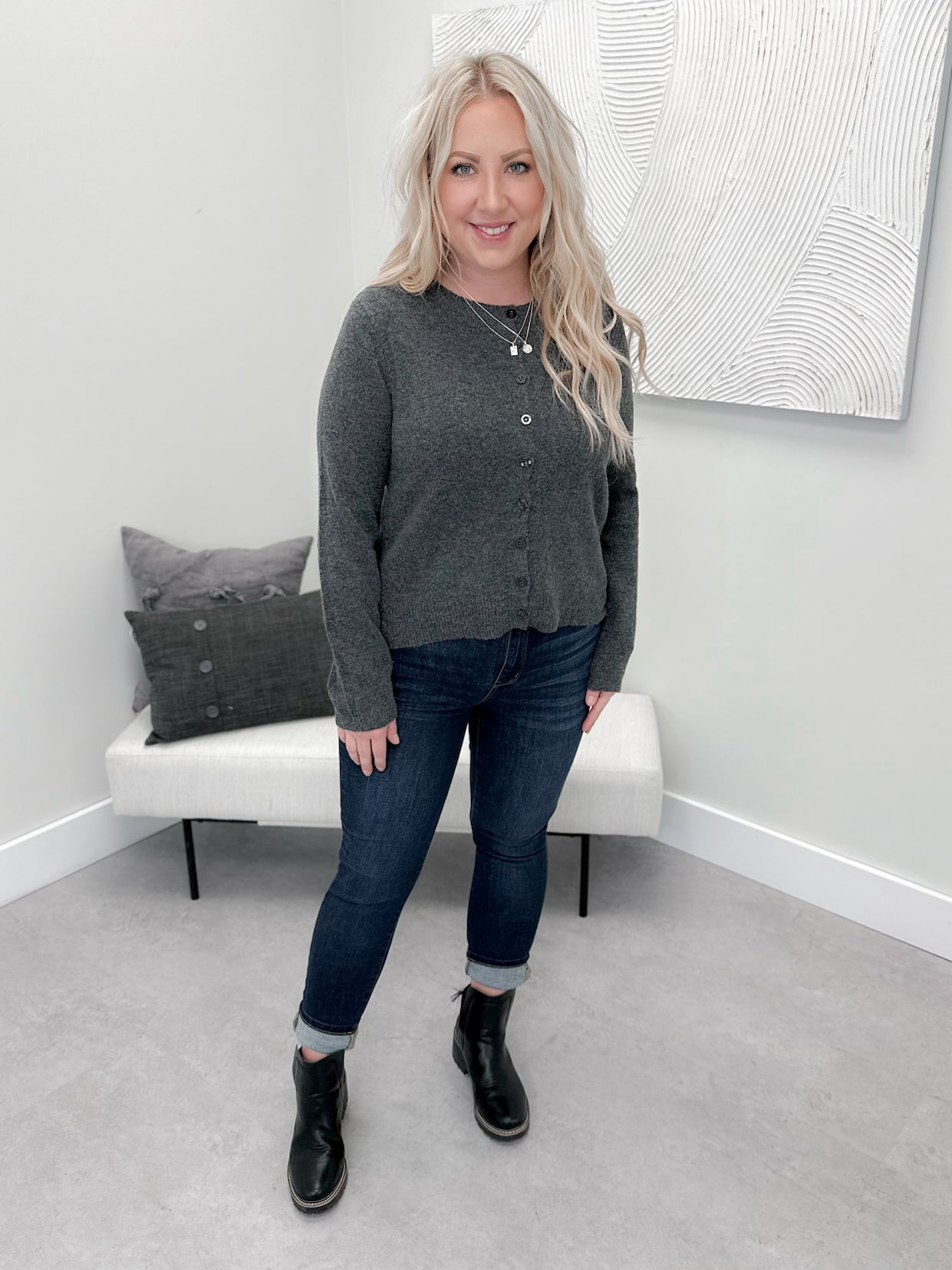 Chloe Cardigan in Charcoal