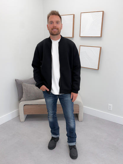 Mens Oswin Bomber Jacket in Black