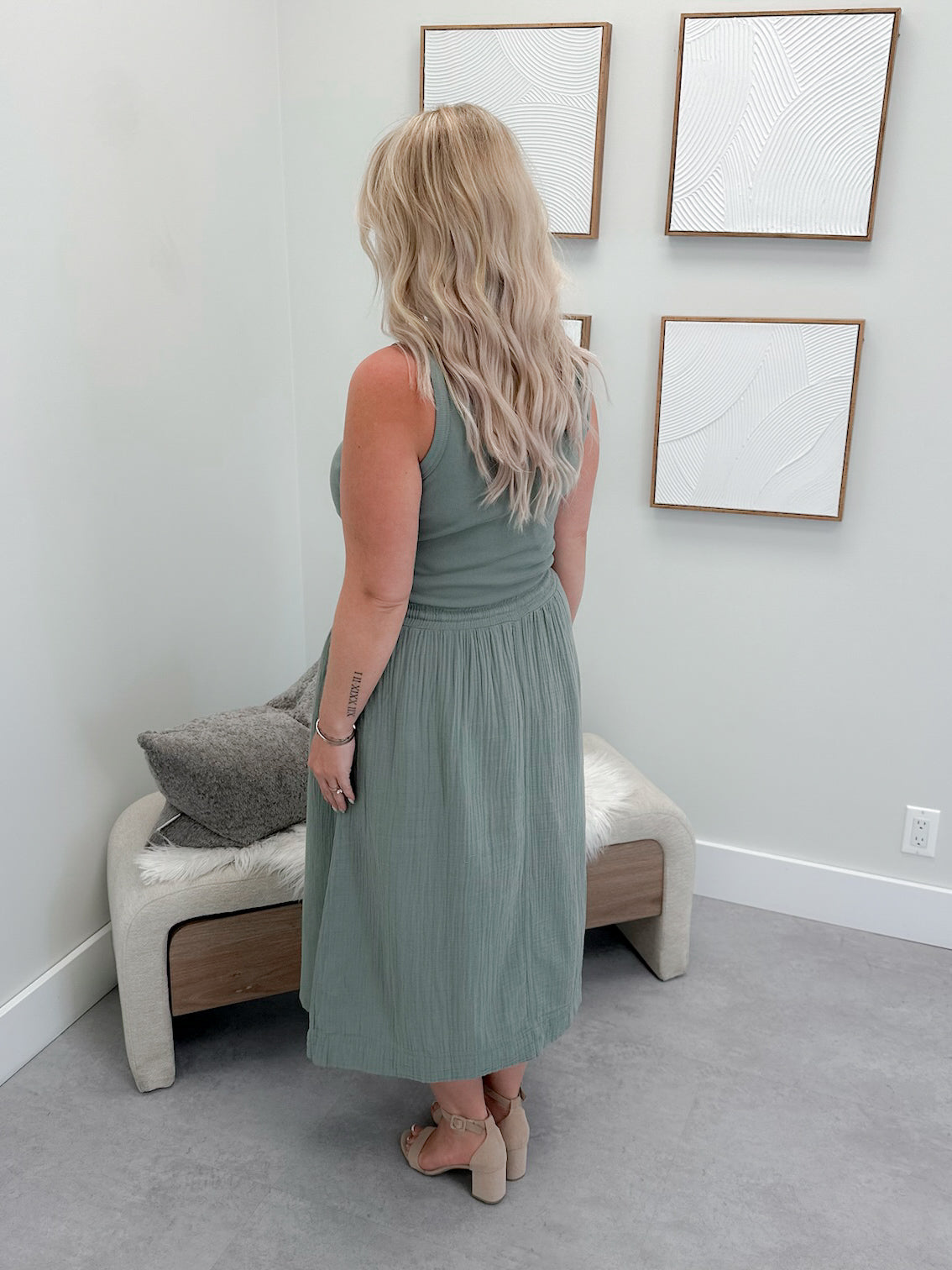 Vallery Dress in Sage