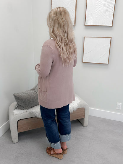 Karter Cardigan in Mauve