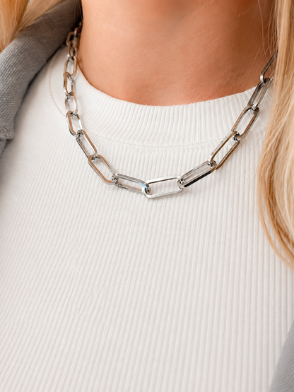 Steel Chain Necklace in Silver