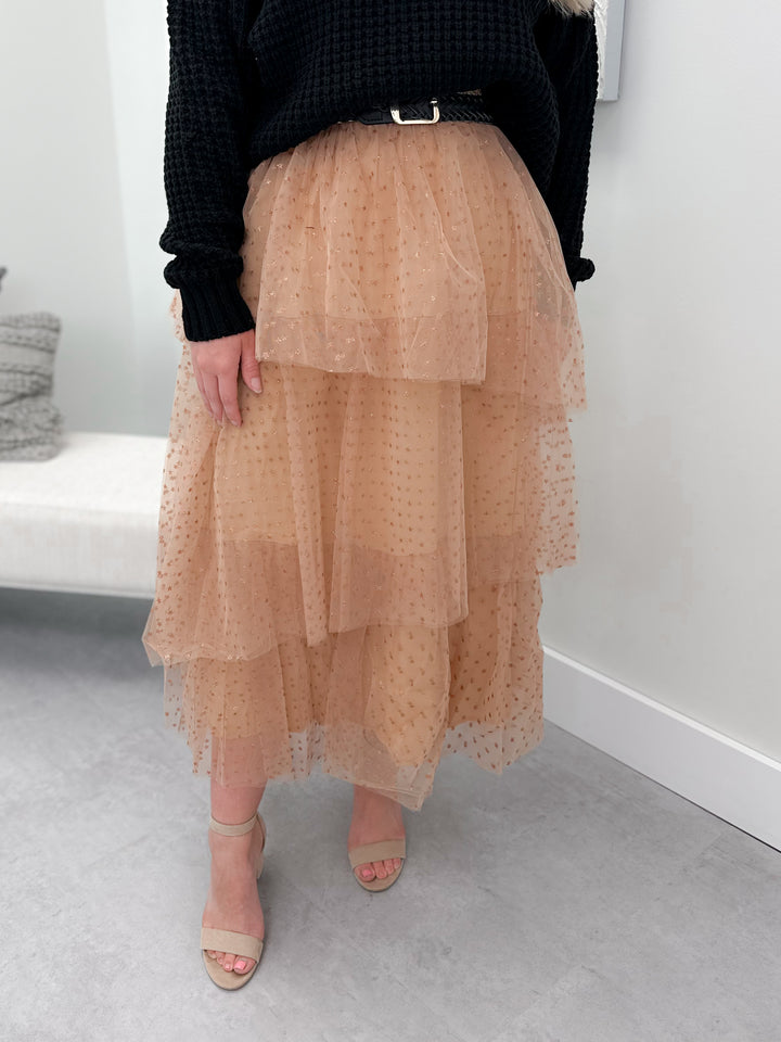 Twinkle Tulle Skirt in Rose Gold