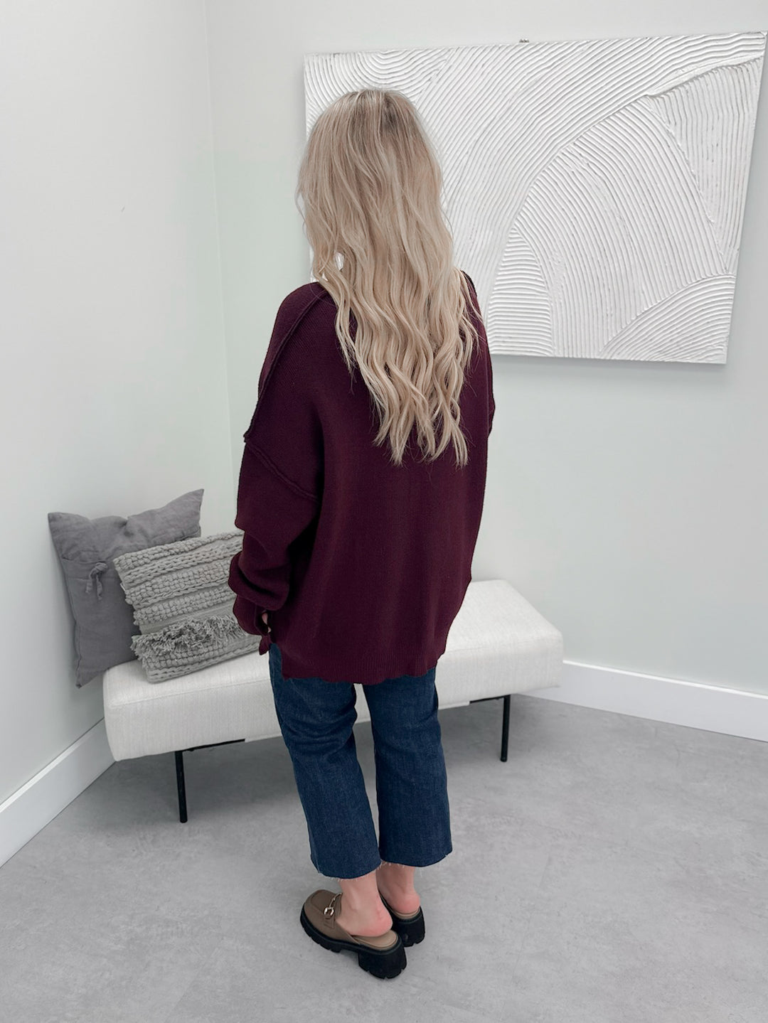 Kofi Cozy Sweater in Burgundy