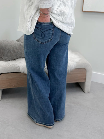 Burnett High Waist Pallazzo Jeans By Judy Blue