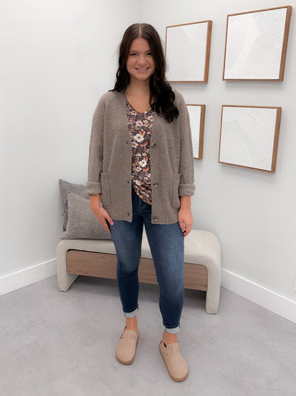 Codi Cardigan in Taupe