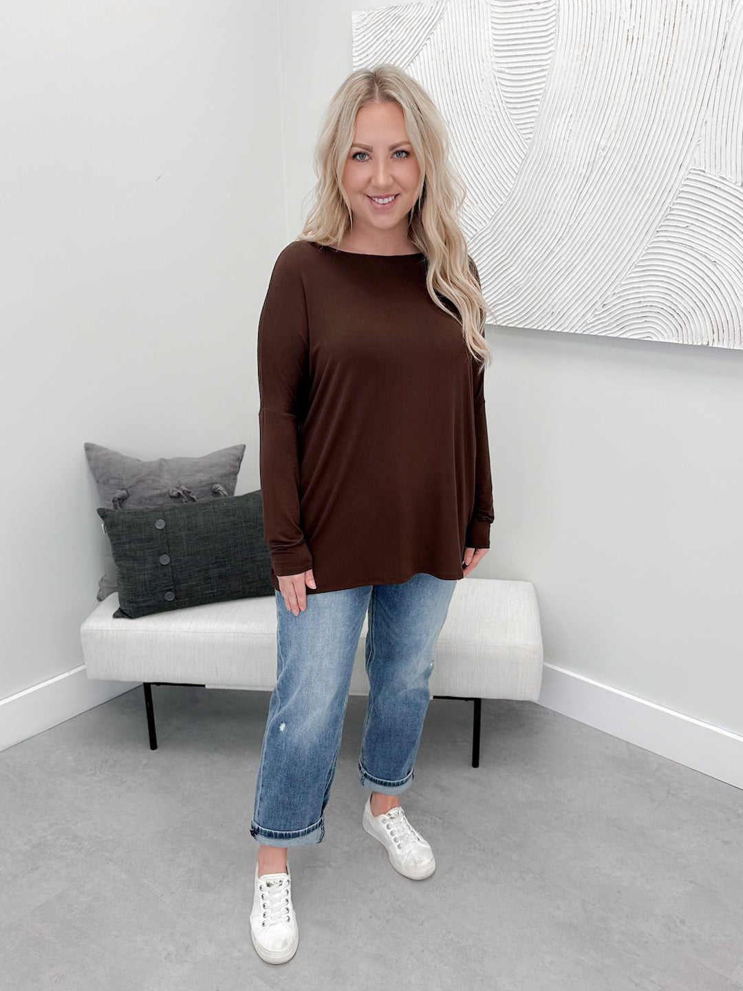 Shania Long Sleeve in Chocolate Brown