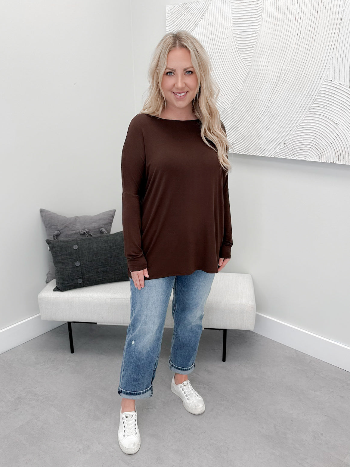 Shania Long Sleeve in Chocolate Brown